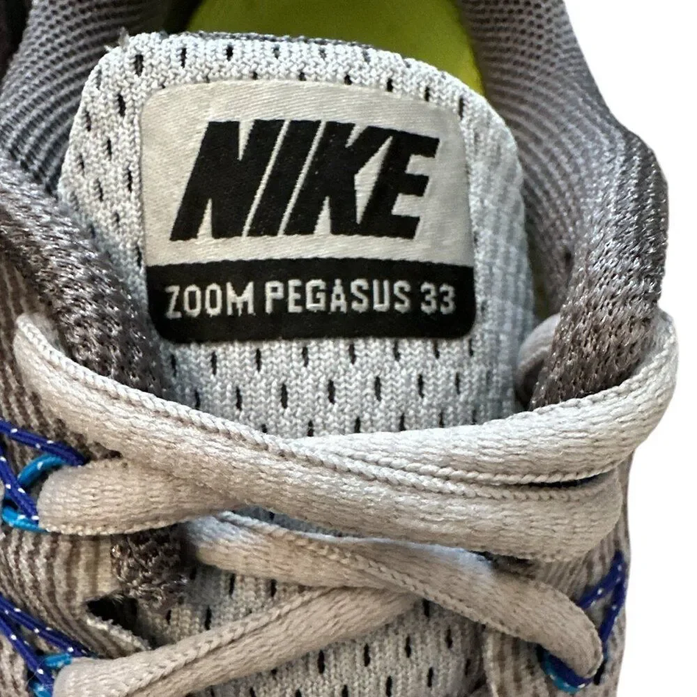 Nike Air Zoom Pegasus 33 Running Shoes Sneakers Gray Mens Size 10 831352-004
